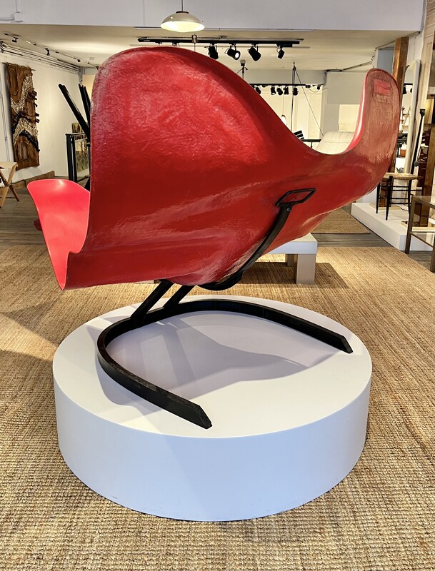 S 359 JFC red lounge chair by Bernard Rancillac