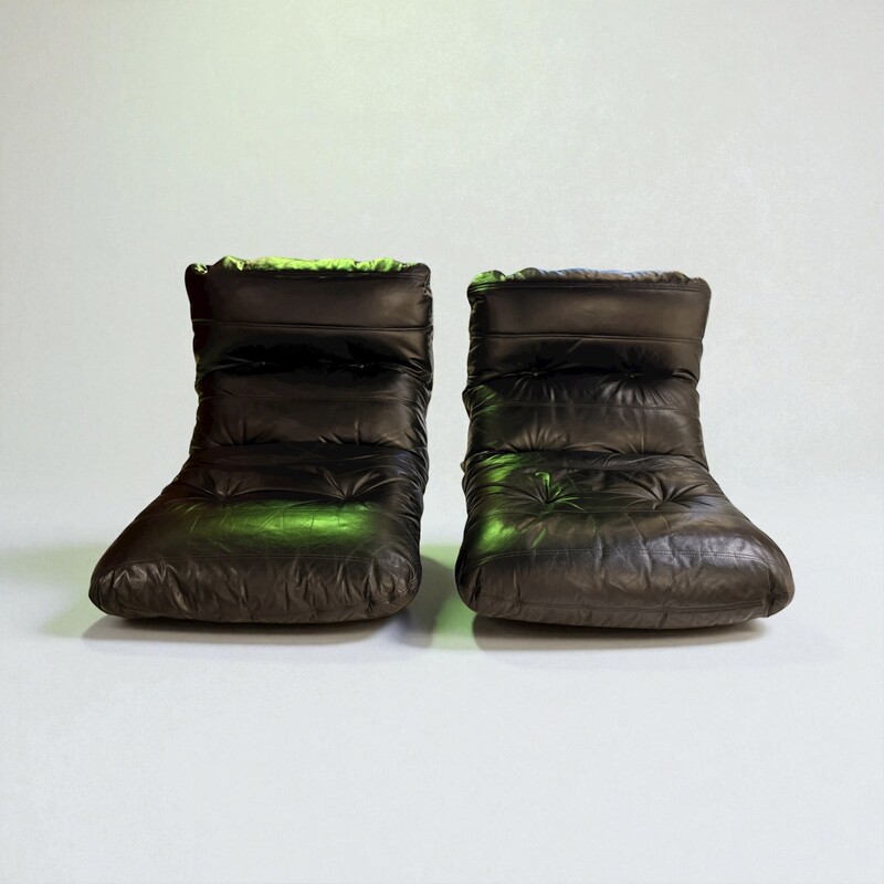 S 369 YO pair of Marsala ligne roset black leather