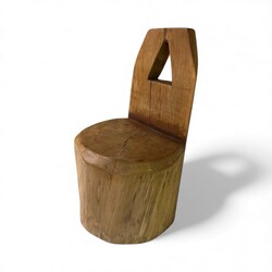 S 374 RD brutalist Wood chair 