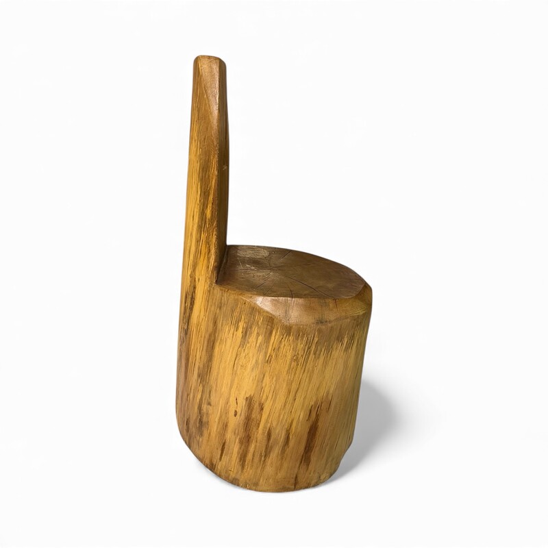 S 374 RD brutalist Wood chair 