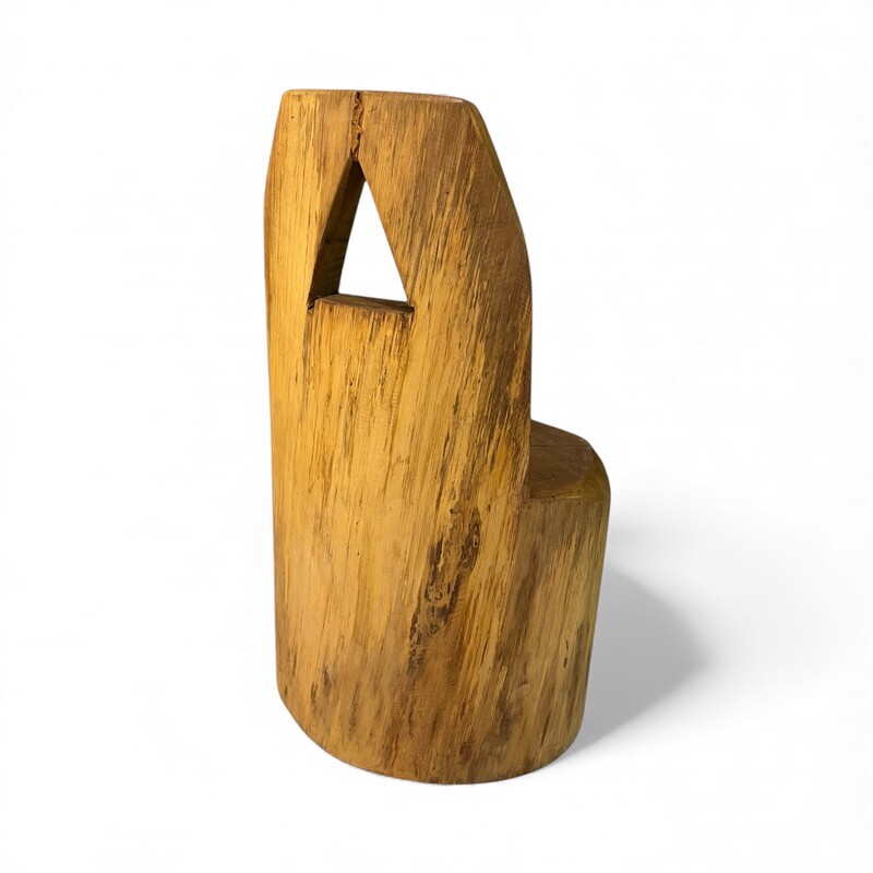 S 374 RD brutalist Wood chair 