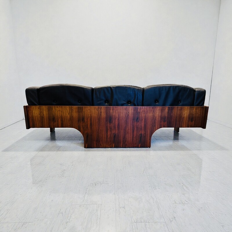 S 378 AG black sofa leather by C. Sallochi 1960’s