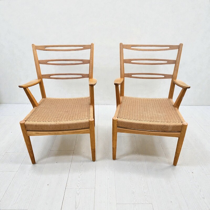 S 380 AG Pair of scandinave armchairs paper cord 1960’s