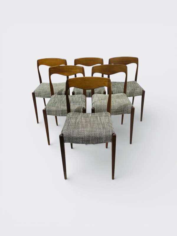 S 393 YO set of 6 teak chairs by Arne Vodder mobelfabriek 