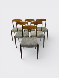 S 393 YO set of 6 teak chairs by Nils Otto Moller 