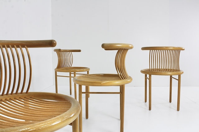 S 400 JD/RC Set of 4 Circo vintage dining room chairs by Herbert Ohl for Lubke