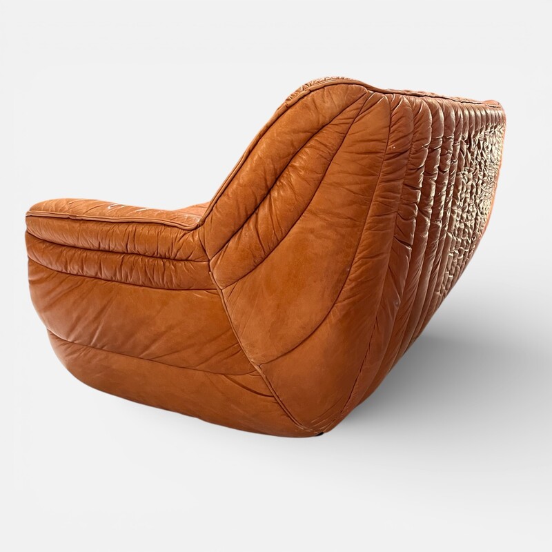 S 498 RD Vintage Laauser Leather Sofa