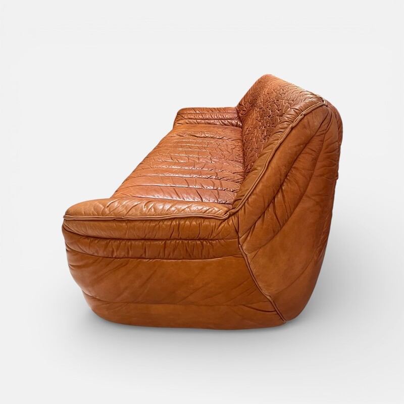 S 498 RD Vintage Laauser Leather Sofa