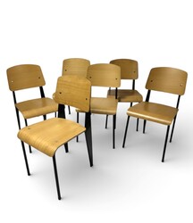 S 508 AG set of 6 Chairs Jean Prouve vitra Standard