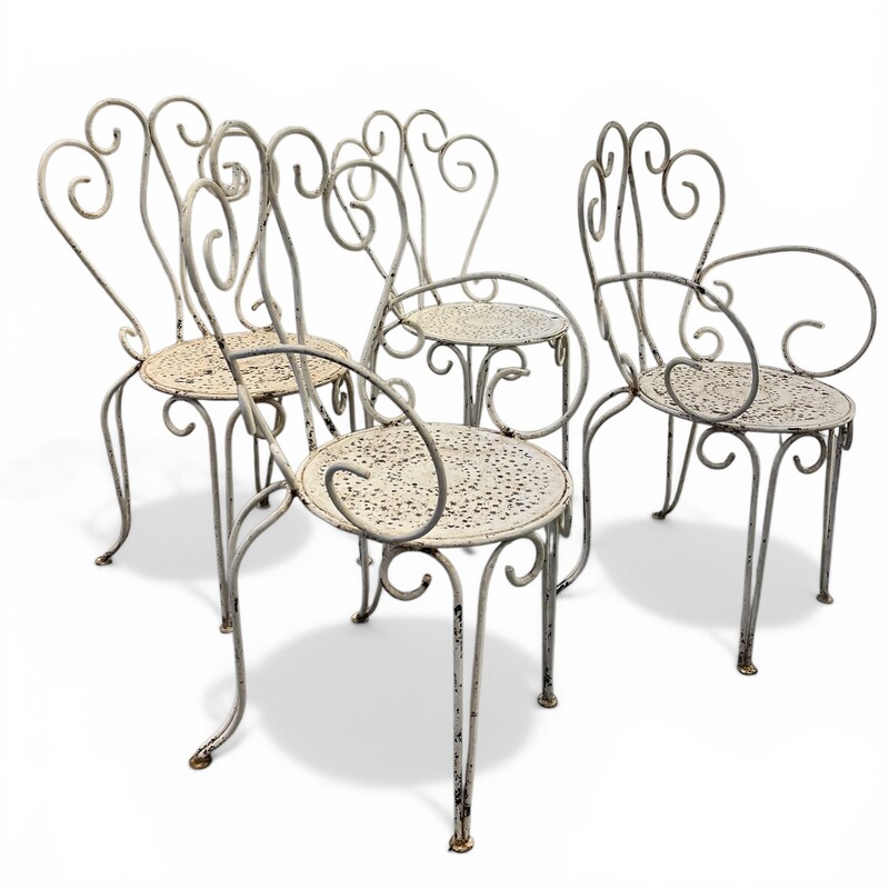 S 515 JD/RC set of 4 wrought iron patinated garden chairs, 1950’s