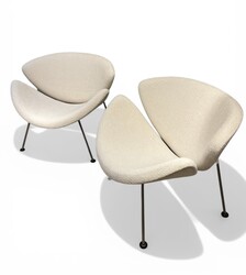 S 518 JB ORANGE SLICE CHAIRS Design PIERRE PAULIN for ARTIFORT, 1st Generation 1960s restored - NEW UPHOLSTERY!