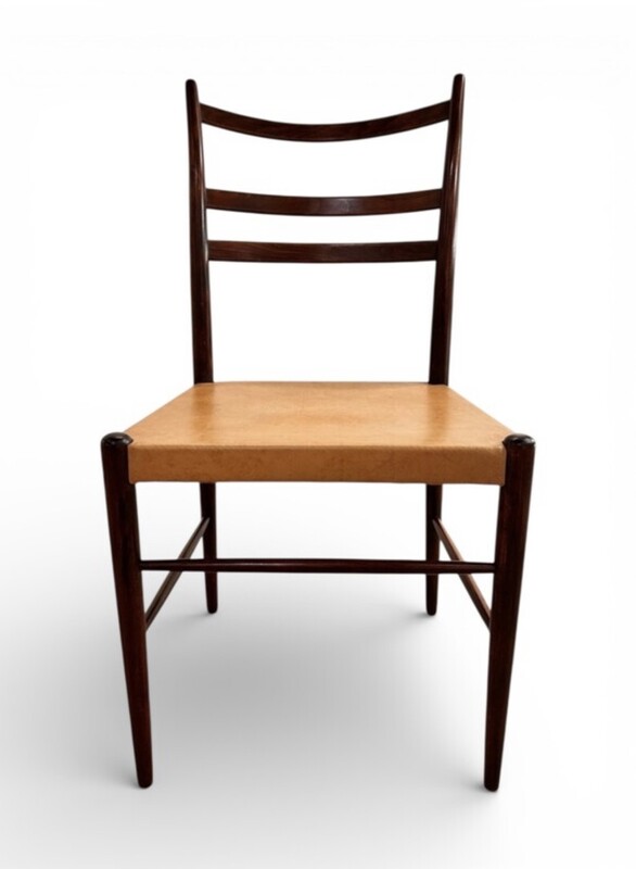 S 521 AS Set of 8 chairs with original leather by Yngve Ekström, model «Gracell», Gemla Edition, Sweden 1956