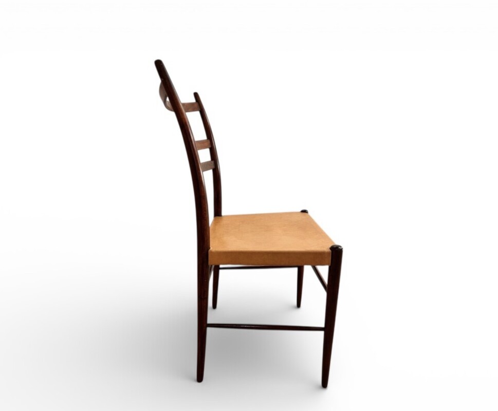 S 521 AS Set of 8 chairs with original leather by Yngve Ekström, model «Gracell», Gemla Edition, Sweden 1956