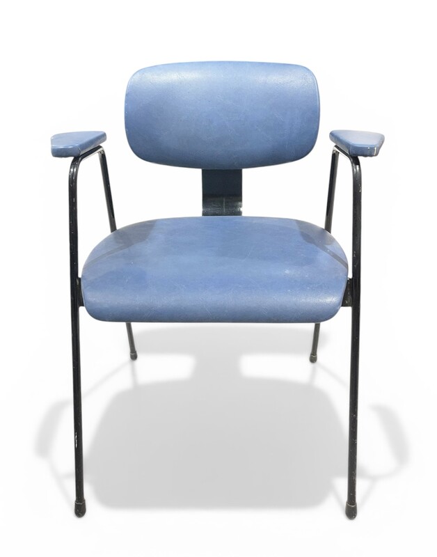 S 526 PL Willy Van Der Meeren armchair, blue moleskine, 1950’s