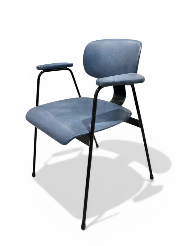 S 526 PL Willy Van Der Meeren armchair, blue moleskine, 1950’s