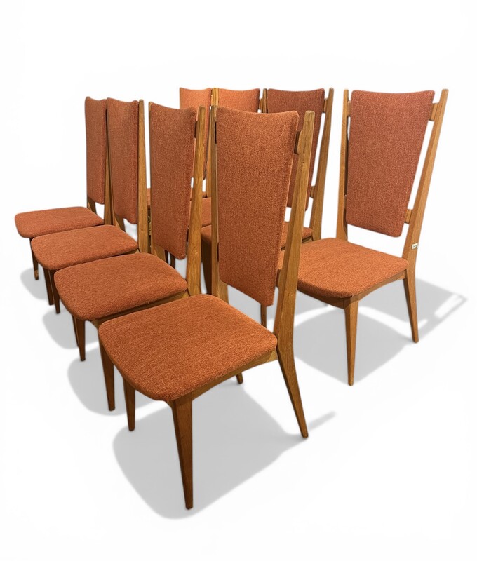 S 530 CK set of 8 oak chairs, circa 1945