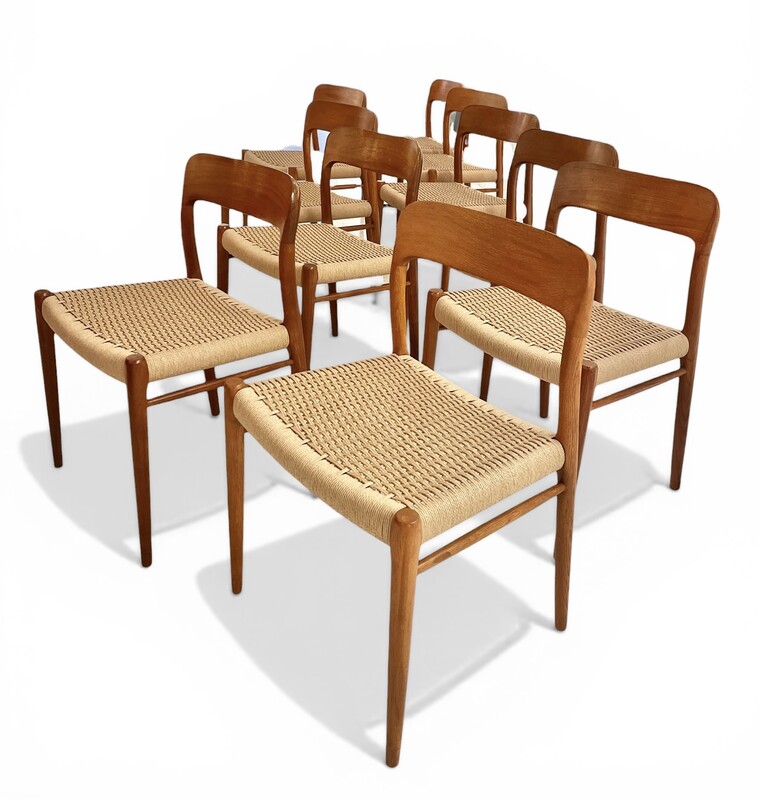 S 532 SC set of 10 Niels Otto Møller chairs, 1960’s