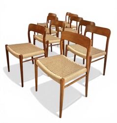 S 532 SC set of 10 Niels Otto Møller chairs, 1960’s
