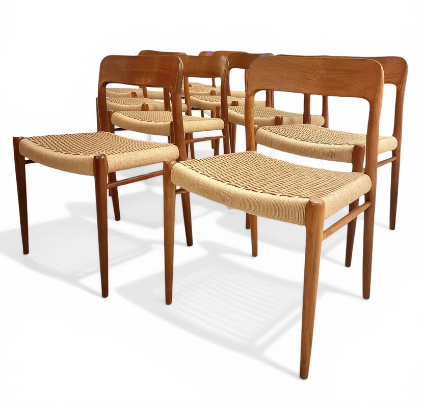 S 532 SC set of 10 Niels Otto Møller chairs, 1960’s