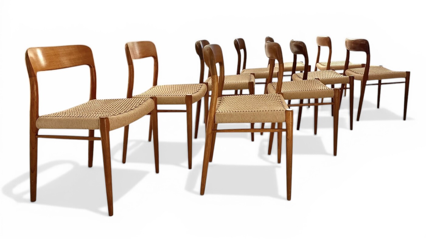 S 532 SC set of 10 Niels Otto Møller chairs, 1960’s