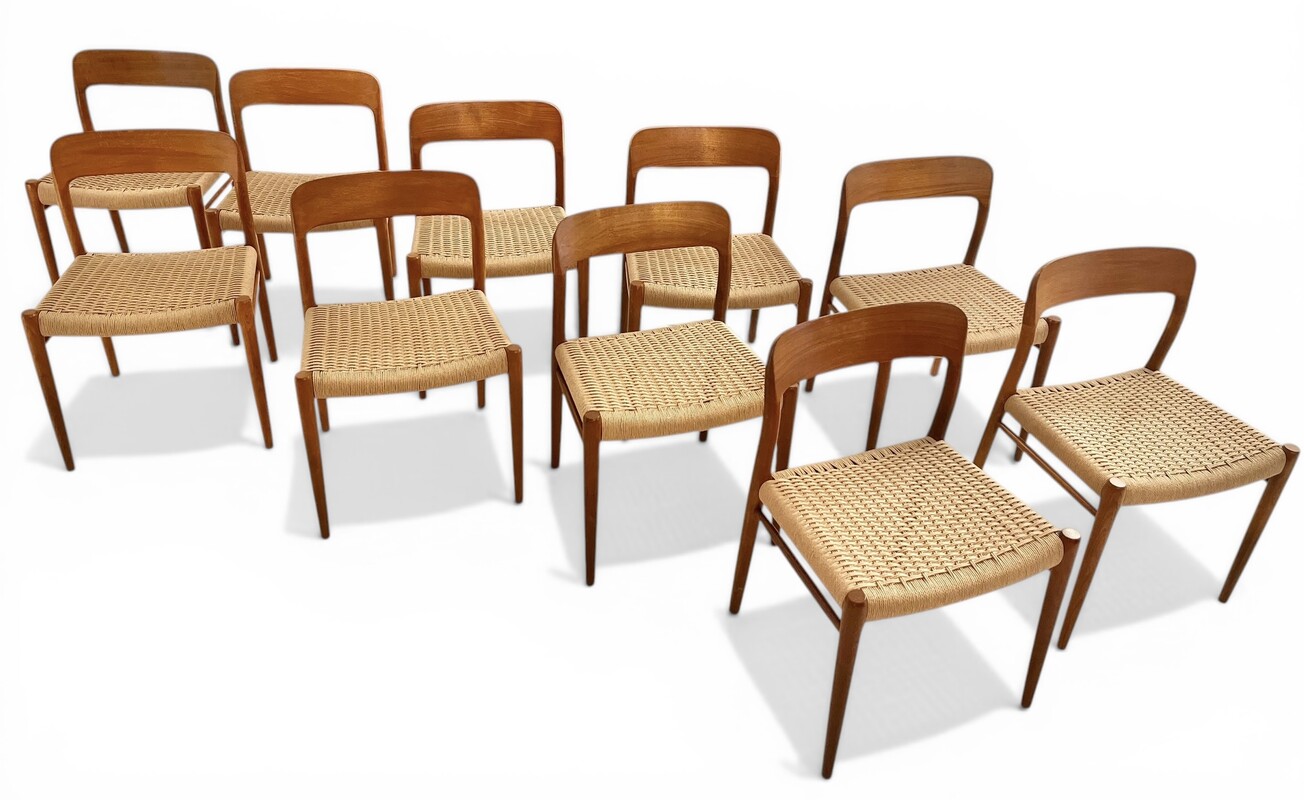 S 532 SC set of 10 Niels Otto Møller chairs, 1960’s