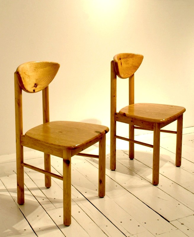 S 534 Dan Pair pine wood chairs by Rainer Daumiller, Denmark 1970s