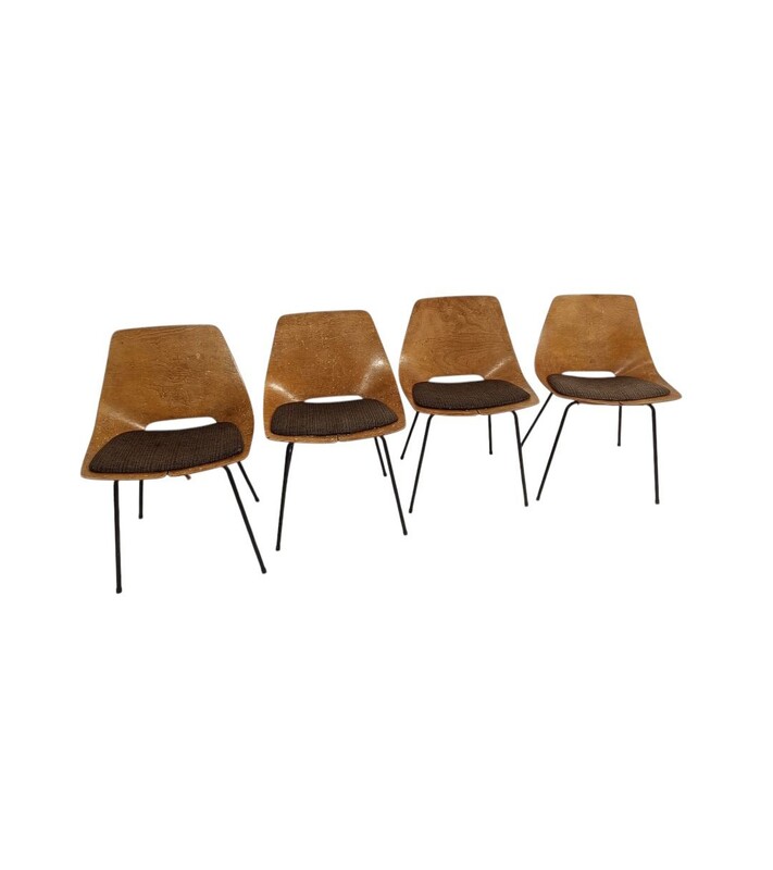 S 537 YO set of 4 chairs by Pierre Guariche for Steiner