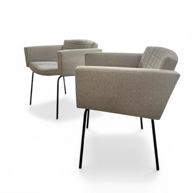 S 538 AS pair of « conseil » armchairs by Pierre Guariche for Meurop, 1960’s ( new fabric ) 