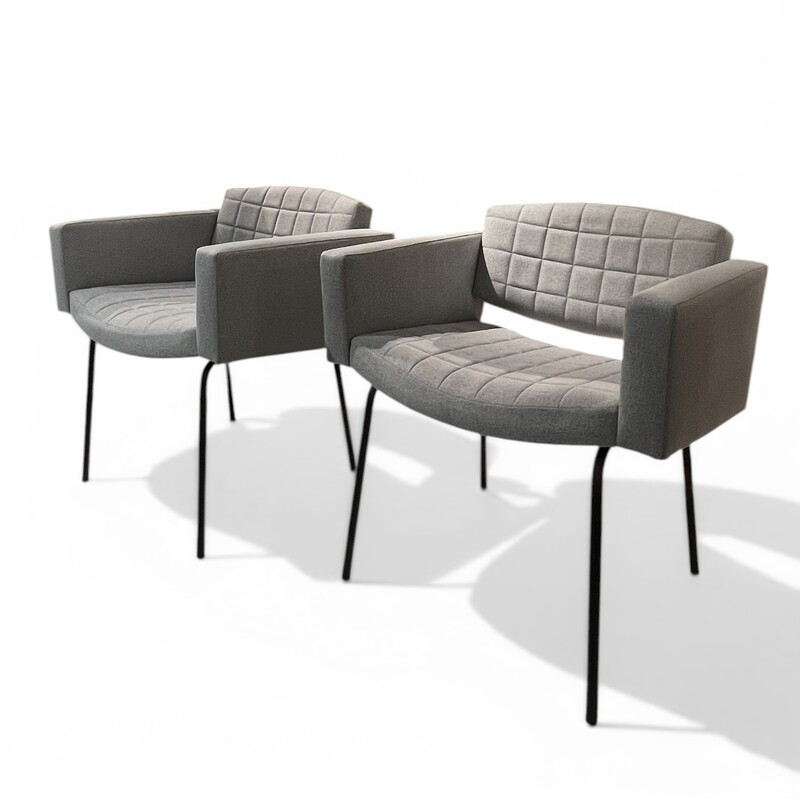 S 538 AS pair of « conseil » armchairs by Pierre Guariche for Meurop, 1960’s ( new fabric ) 