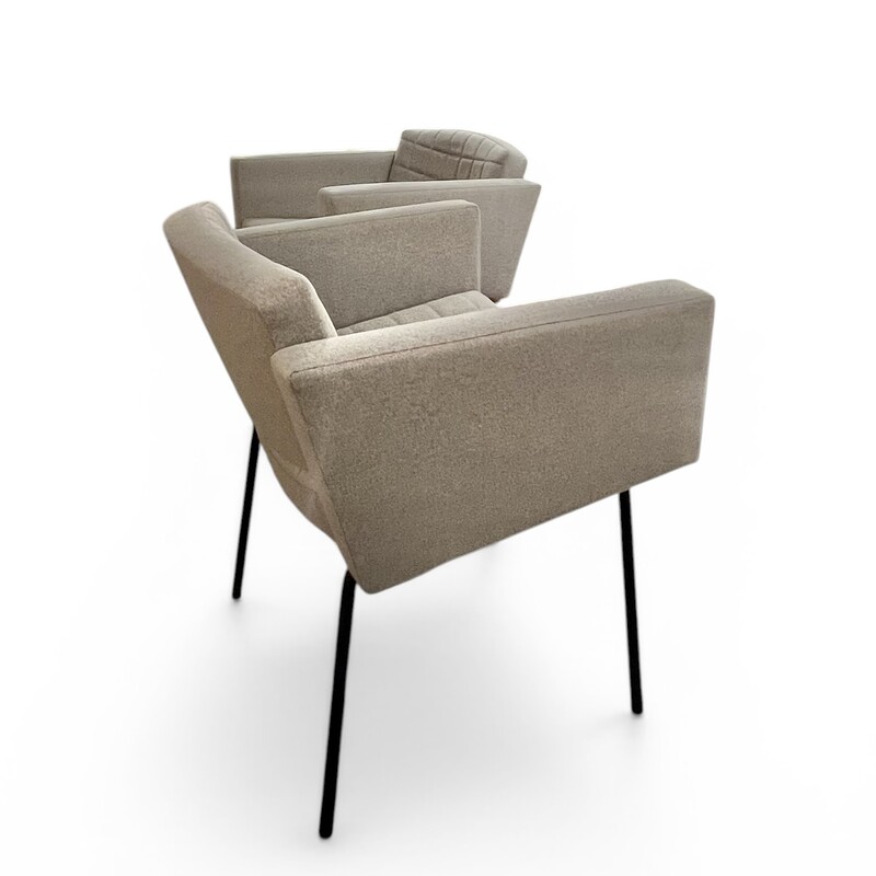 S 538 AS pair of « conseil » armchairs by Pierre Guariche for Meurop, 1960’s ( new fabric ) 