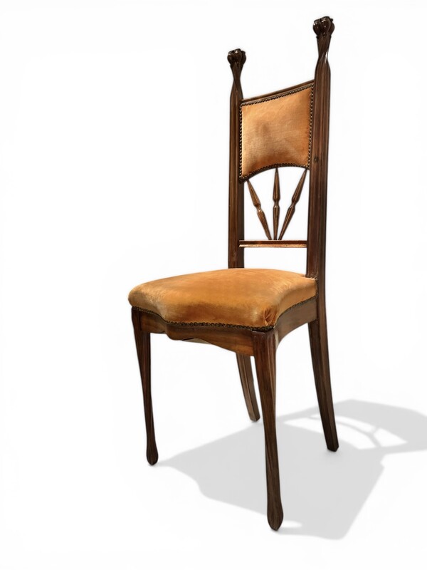 S 539 OB art nouveau sculpted wood chair by Majorelle, 1900