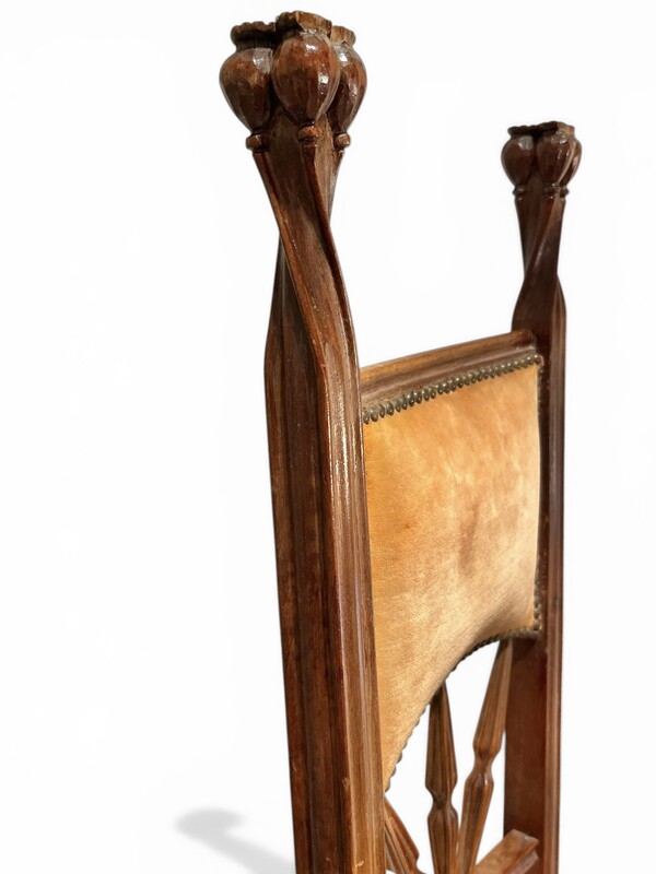 S 539 OB art nouveau sculpted wood chair by Majorelle, 1900