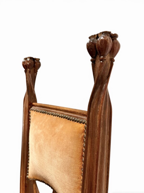 S 539 OB art nouveau sculpted wood chair by Majorelle, 1900