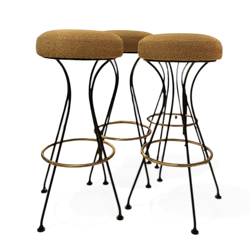 S 540 SC set of 4 vintage stools, new fabric 