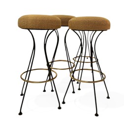 S 540 SC set of 4 vintage stools, new fabric 