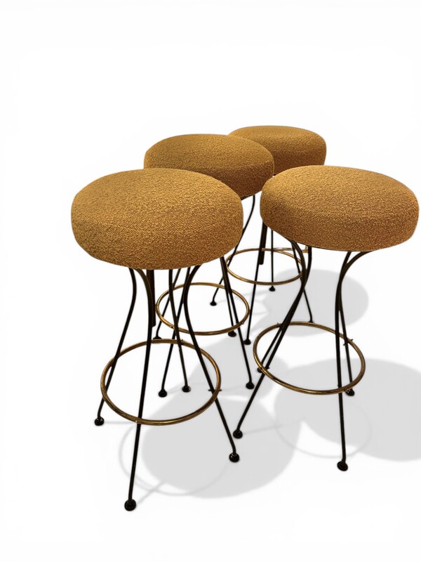 S 540 SC set of 4 vintage stools, new fabric 