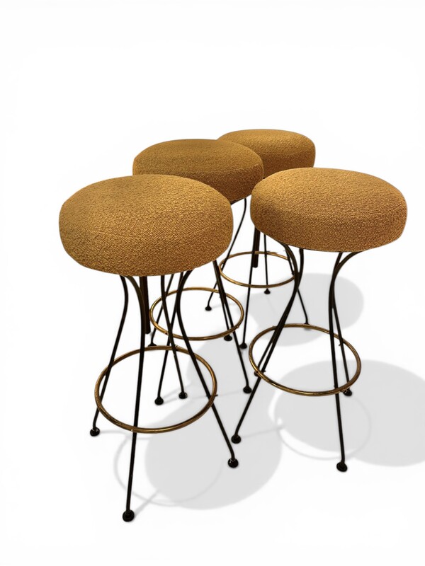 S 540 SC set of 4 vintage stools, new fabric 
