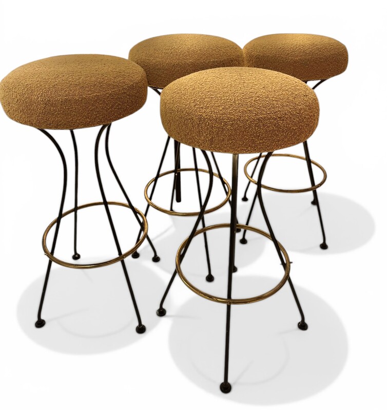 S 540 SC set of 4 vintage stools, new fabric 