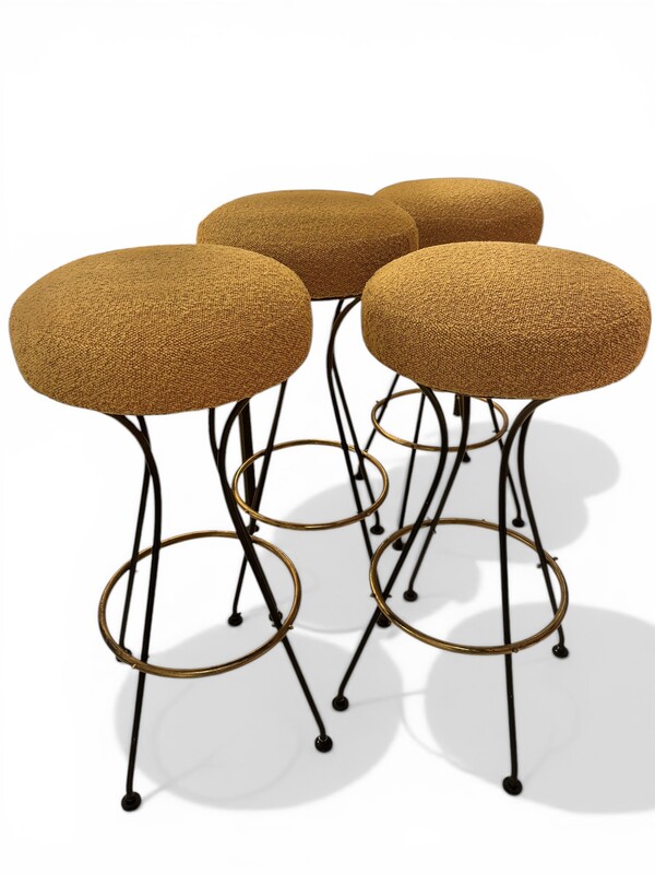 S 540 SC set of 4 vintage stools, new fabric 