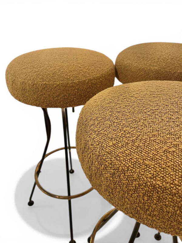S 540 SC set of 4 vintage stools, new fabric 