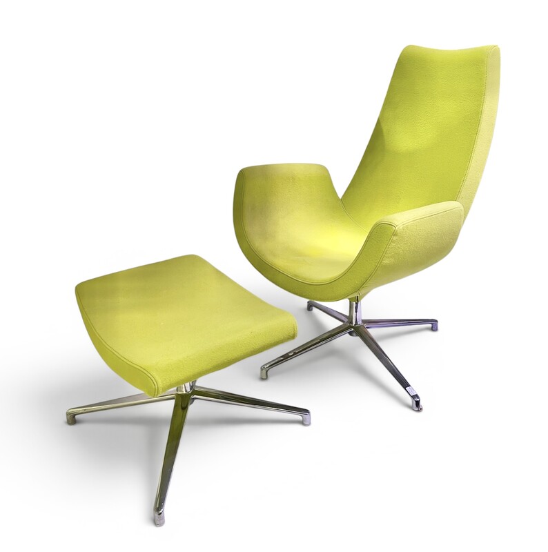 S 551 YD Green armchair + ottoman 