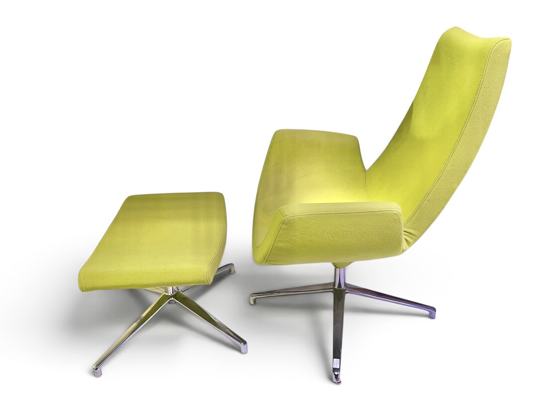 S 551 YD Green armchair + ottoman 