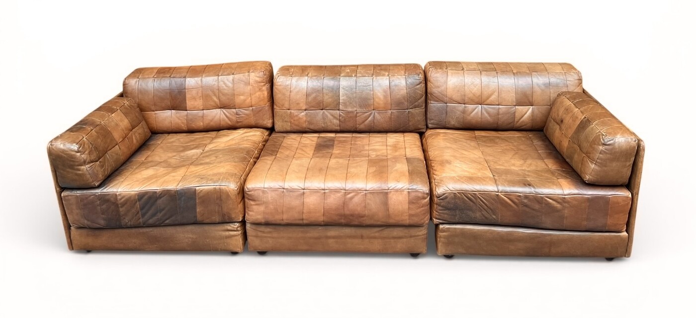 S 555 SC 3 seats modular leather sofa, 1970’s