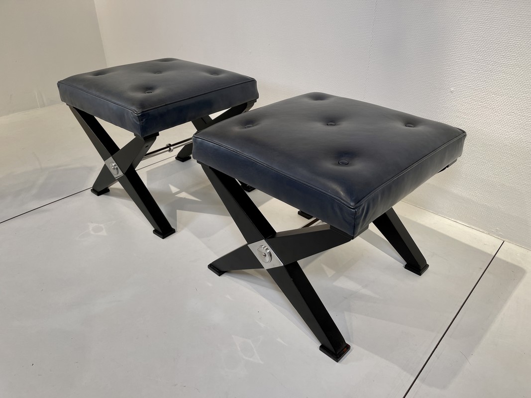 S 797 AG pair of stools, leather 