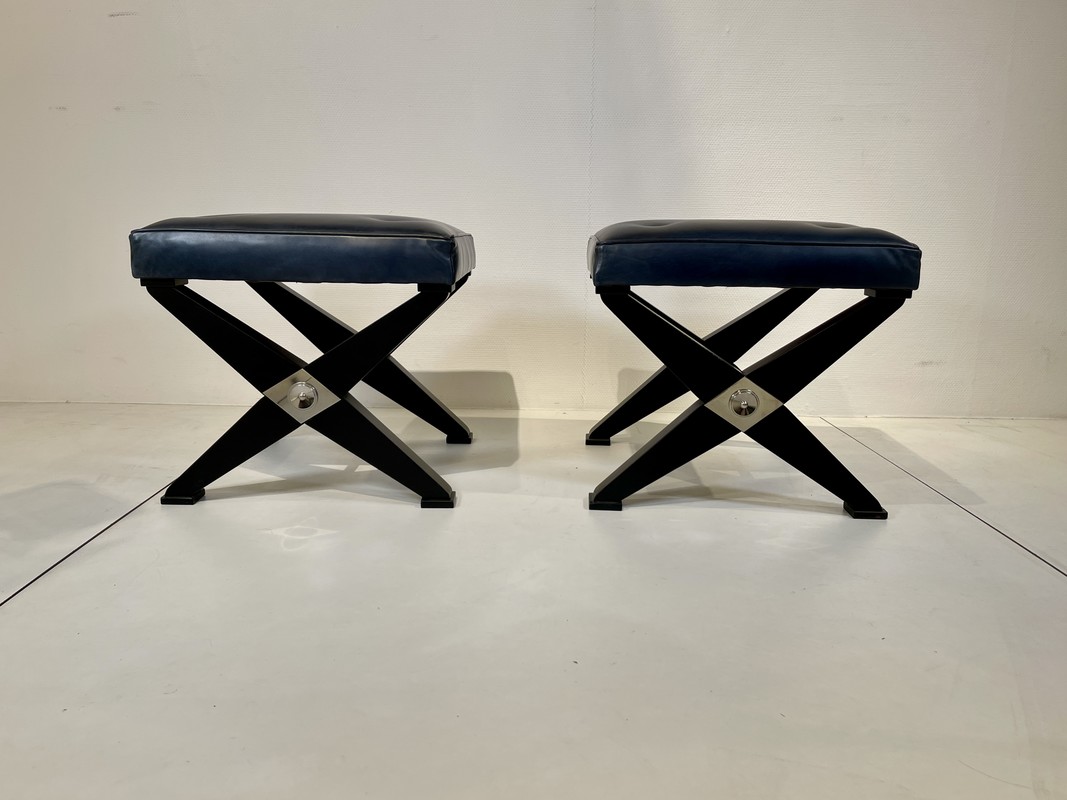 S 797 AG pair of stools, leather 