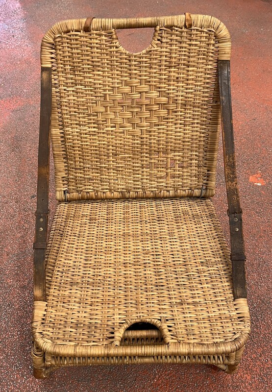 S 890 APO pair of rattan and leather seats, 1920’s