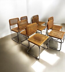 S set of 6 Cesca rattan chairs by Marcel Breuer 